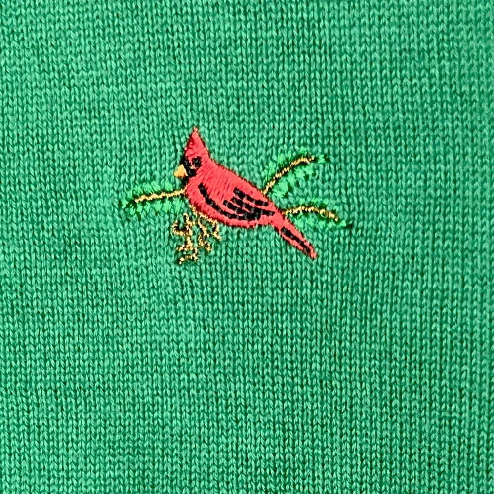 Quacker Factory Cardigan Sweater Layered Tank XL Embroidered Cardinal Birds NWT